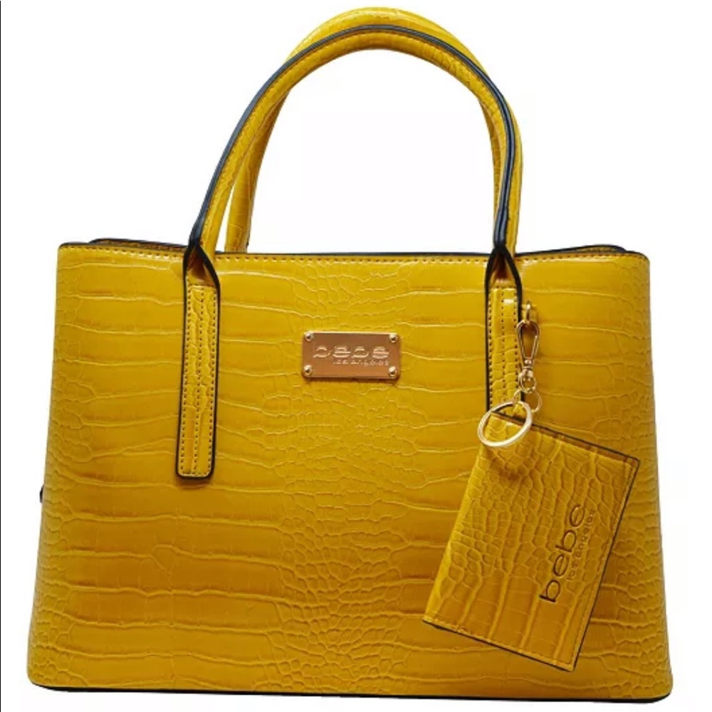 Bebe Aubrey crocodile satchel